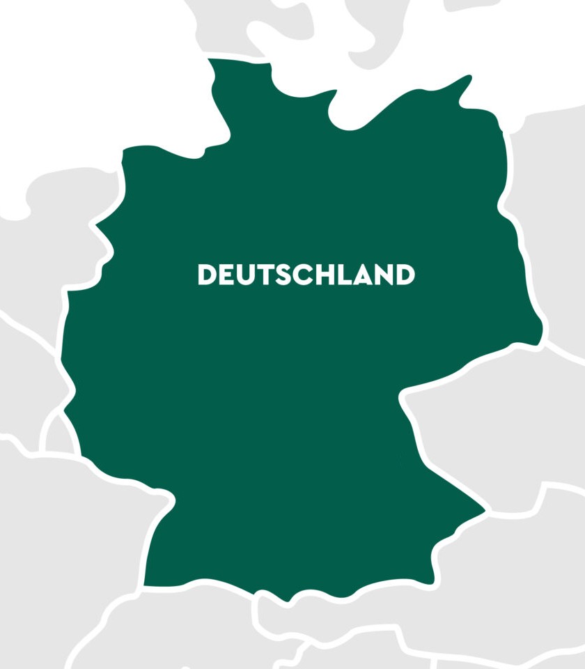 Deutschlandkarte mit den Standorten Eitensheim, Regensburg und Dresden